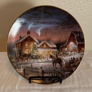 Terry Redlin decorative Holiday plate 
“Trimming the Tree” 
Plate No. 3808 A